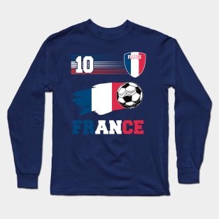 France 10 Soocer Jersey France Football Fan Soccer 2022 Long Sleeve T-Shirt